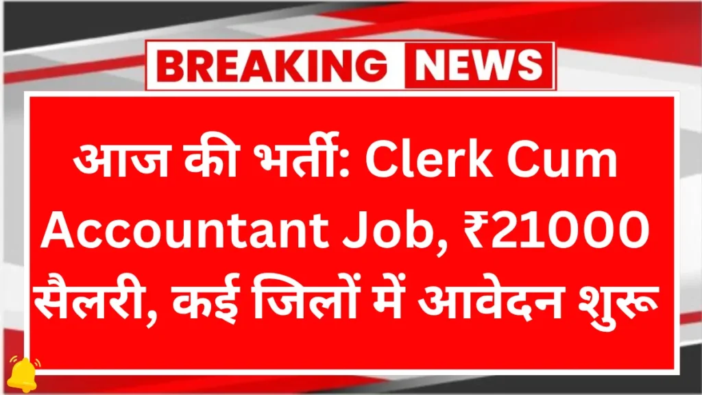 Clerk Cum Accountant Job